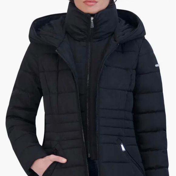 NWT Laundry by Shelli Segal Puffer Coat Black Small - Picture 2 of 8